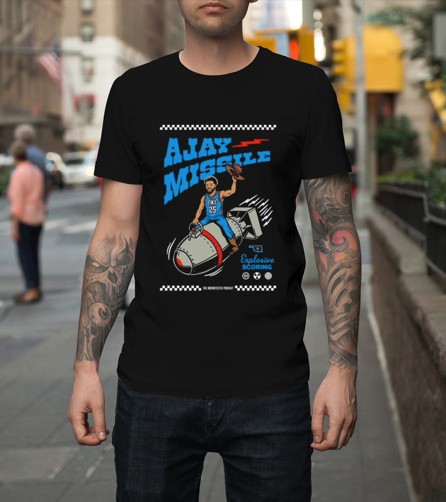 Ajay Missile Explosive Scoring UNC 23 Riding Bomb Cowboy Basketball T-Shirt