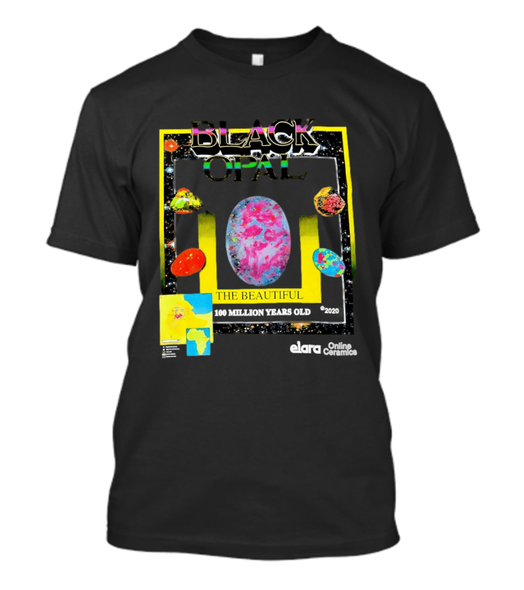 Black Opal The Beautiful 100 Million Years Old Celestial Stars Retro Vibe T-Shirt