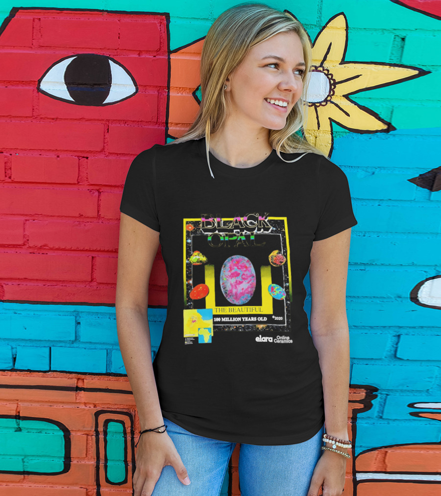 Black Opal The Beautiful 100 Million Years Old Celestial Stars Retro Vibe T-Shirt