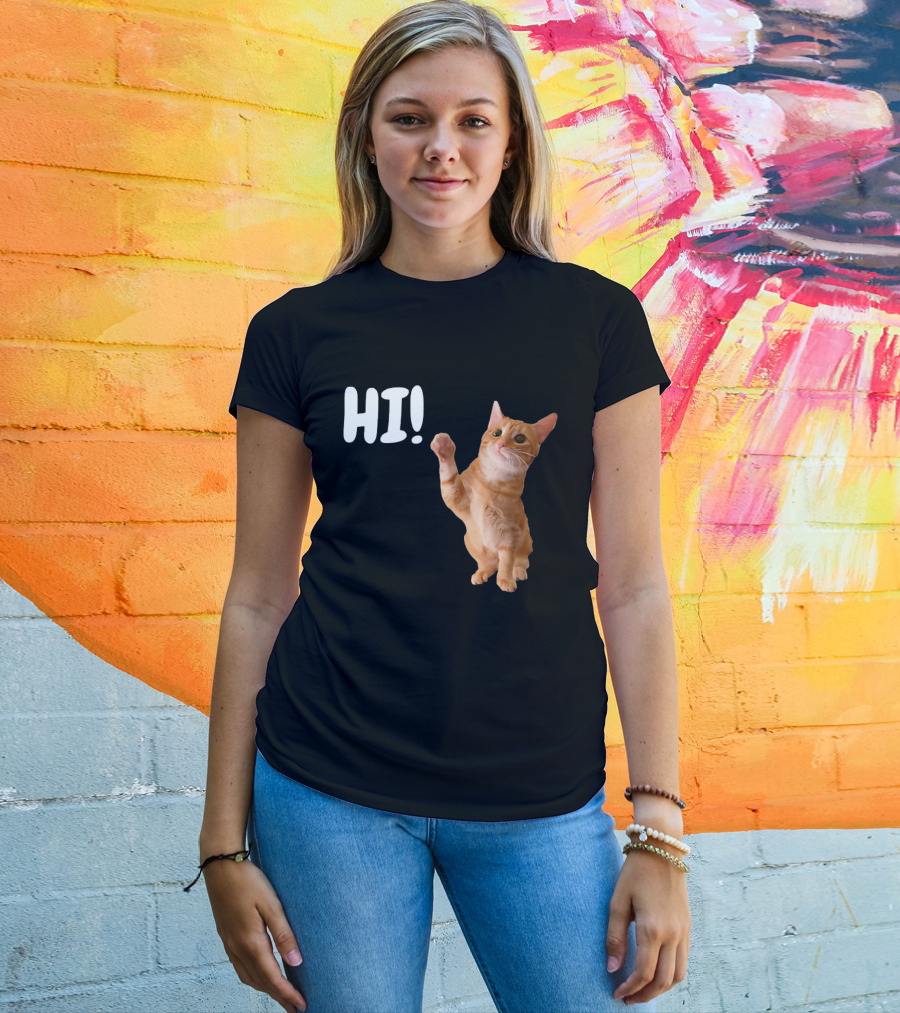 Cat Dandy Hi Paw Wave T-Shirt