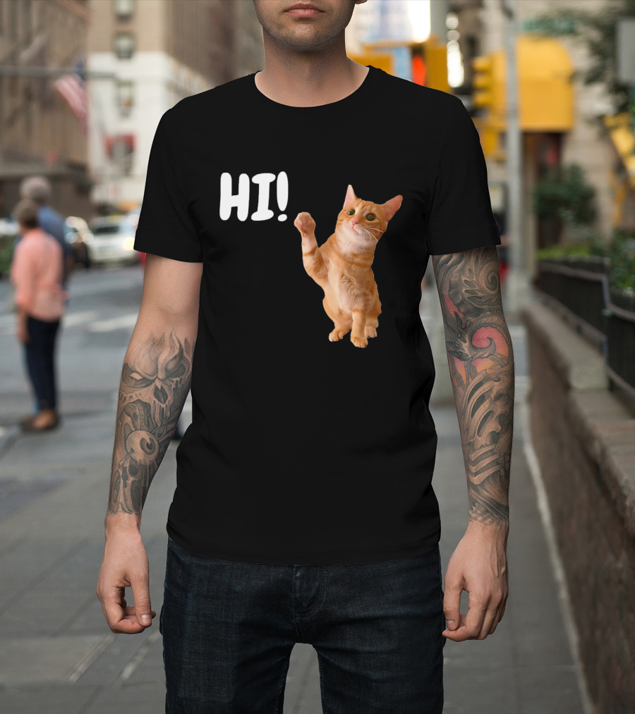 Cat Dandy Hi Paw Wave T-Shirt
