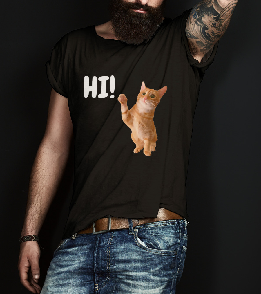 Cat Dandy Hi Paw Wave T-Shirt