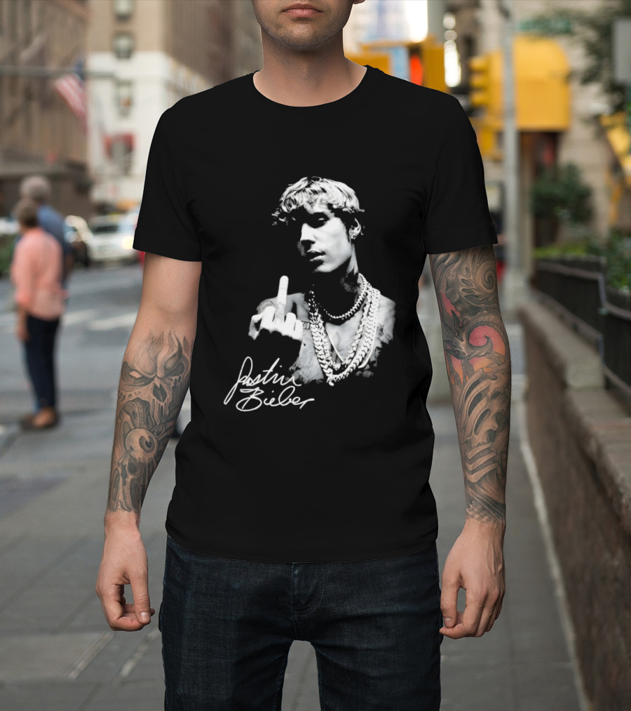 Justin Bieber Middle Finger Gesture T-Shirt