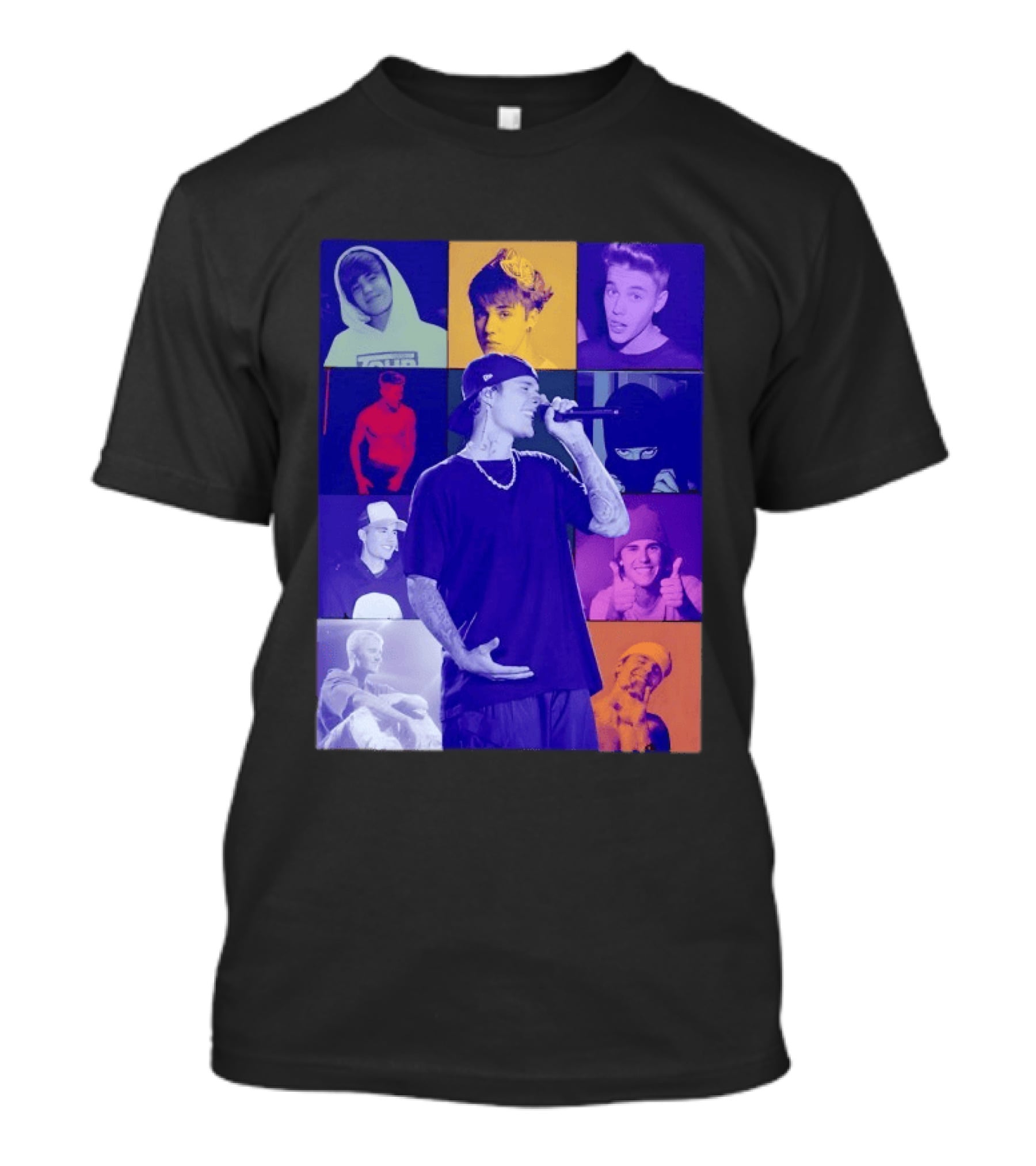 Justin Bieber The Eras Tour Concert Retro Photo Collage T-Shirt