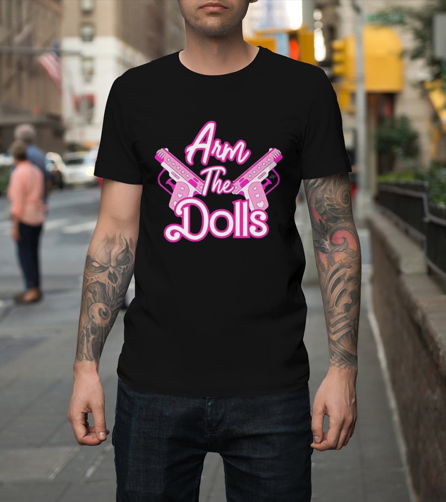 Arm The Dolls Pink Heart Guns T-Shirt