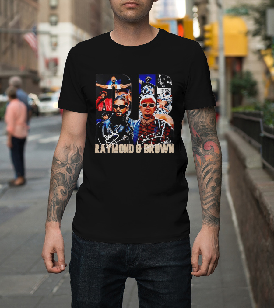 Usher Raymond Chris Brown Raymond And Brown Tour Signatures Sunglasses T-Shirt