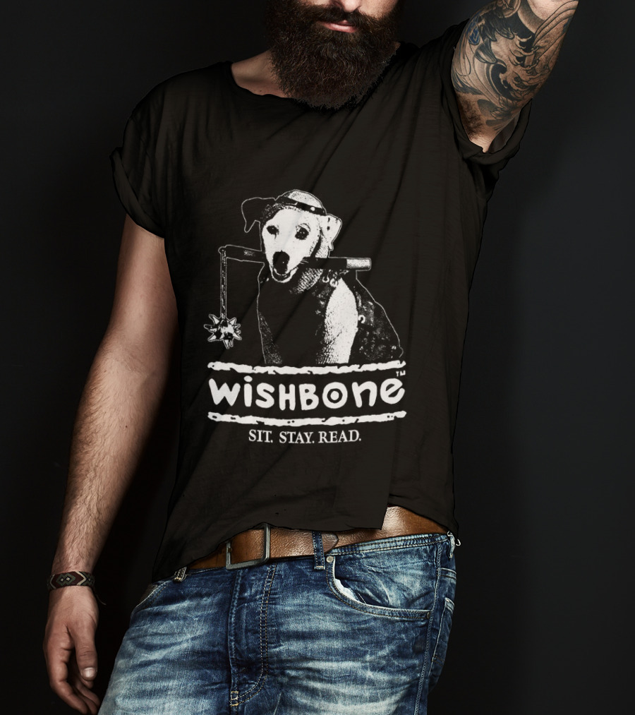 Wishbone Sit Stay Read Dog 1990 T-Shirt