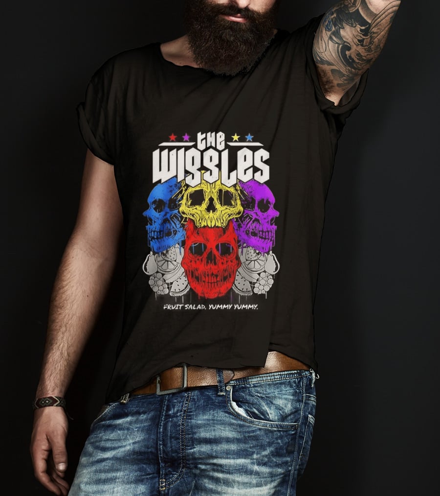 The Wiggles Fruit Salad Yummy Yummy Colorful Skull T-Shirt