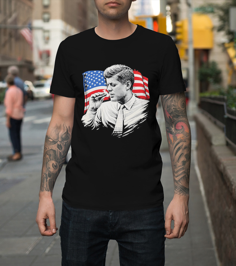 JFK Cigars American Flag 2026 T-Shirt