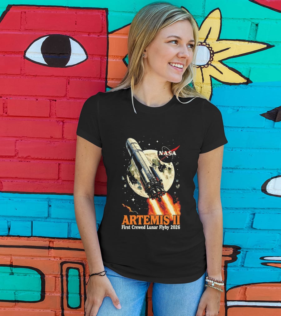 NASA Artemis II 2026 First Crewed Lunar Flyby Mission Launch T-Shirt