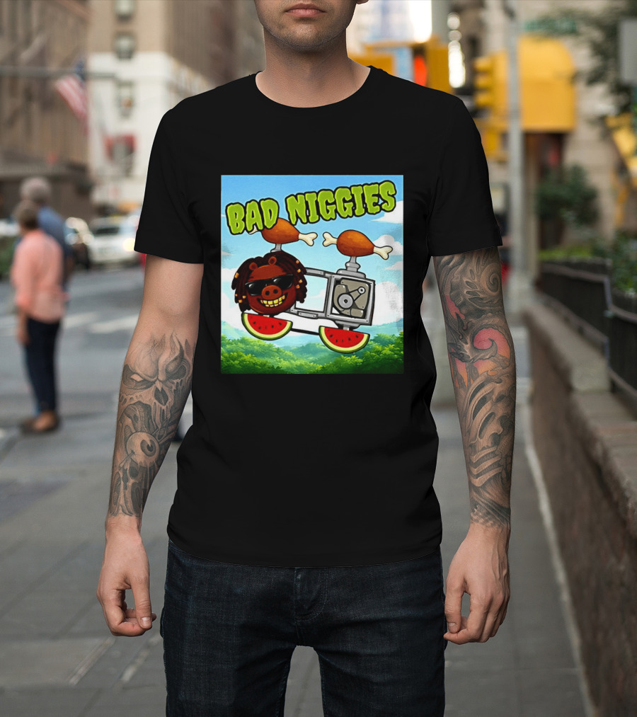Bad Niggies Angry Birds Parody Flying Pig T-Shirt