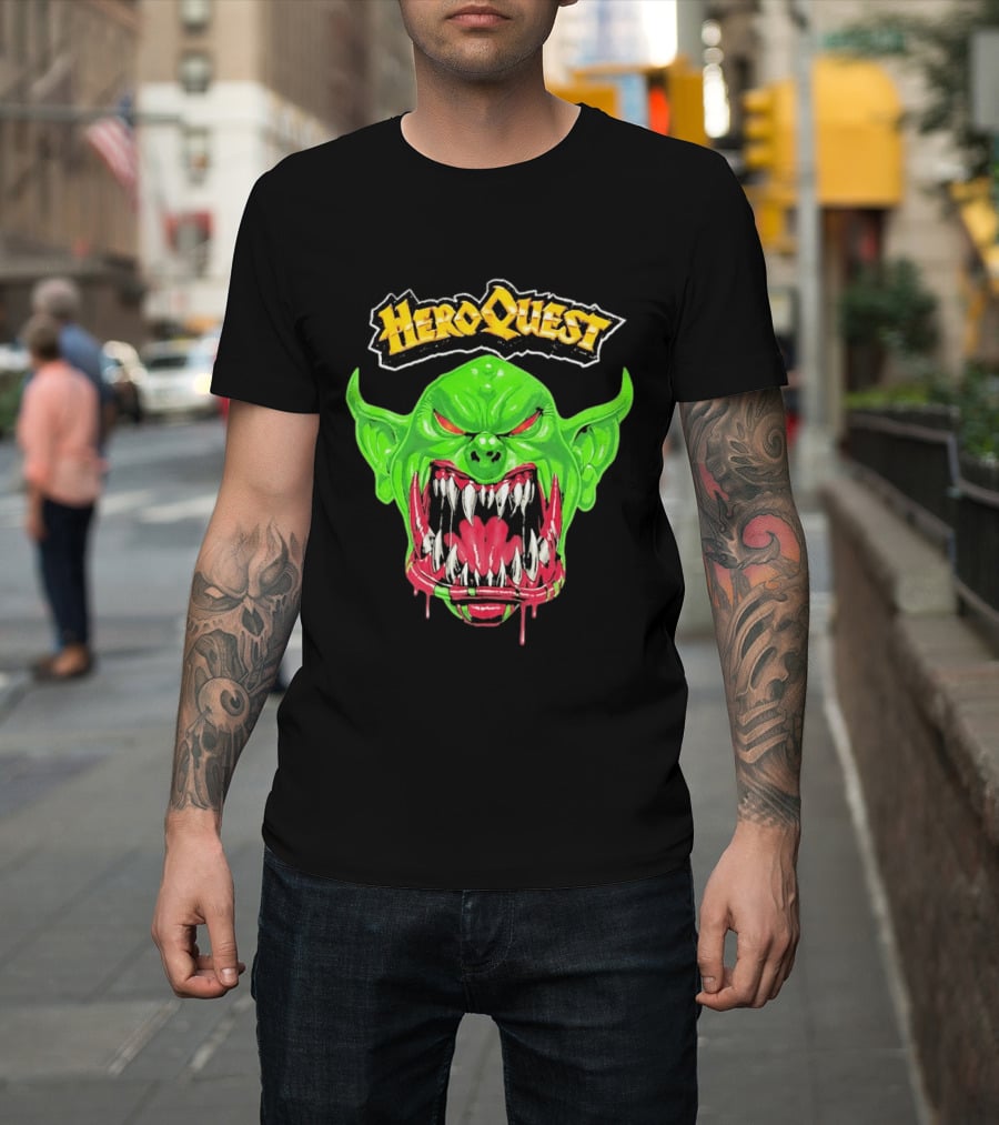 HeroQuest Orc Monster Face Graphic Iconic Fantasy Game T-Shirt