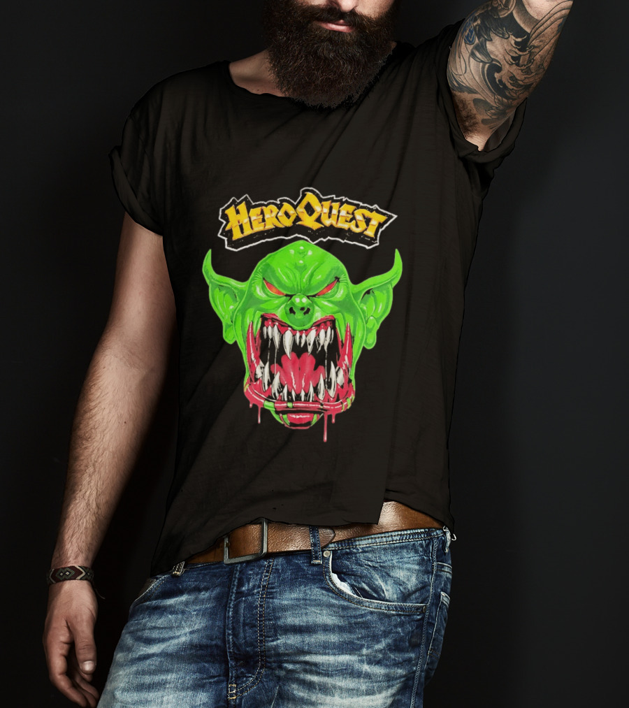 HeroQuest Orc Monster Face Graphic Iconic Fantasy Game T-Shirt