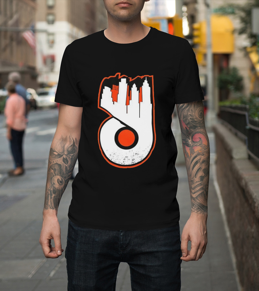 Philadelphia Flyers Skyline Emblem With Cityscape T-Shirt