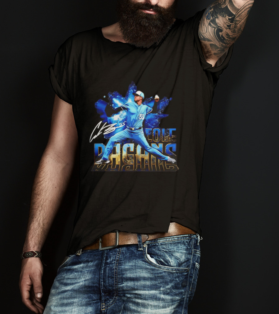 Cole Ragans 55 Kansas City Royals MLB Burst Pitcher Action T-Shirt