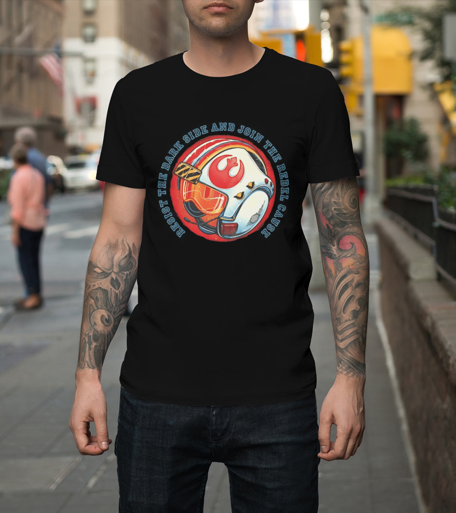 Resist The Dark Side And Join The Rebel Cause Starfighter Helmet T-Shirt