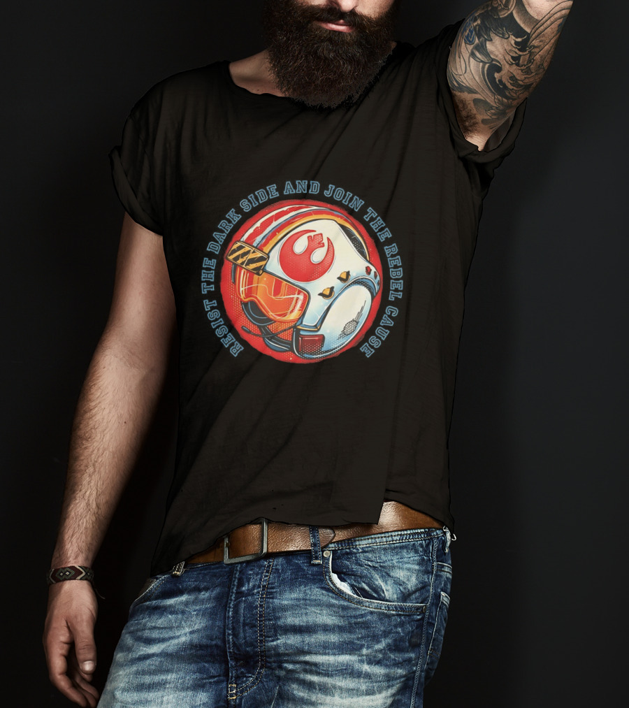 Resist The Dark Side And Join The Rebel Cause Starfighter Helmet T-Shirt