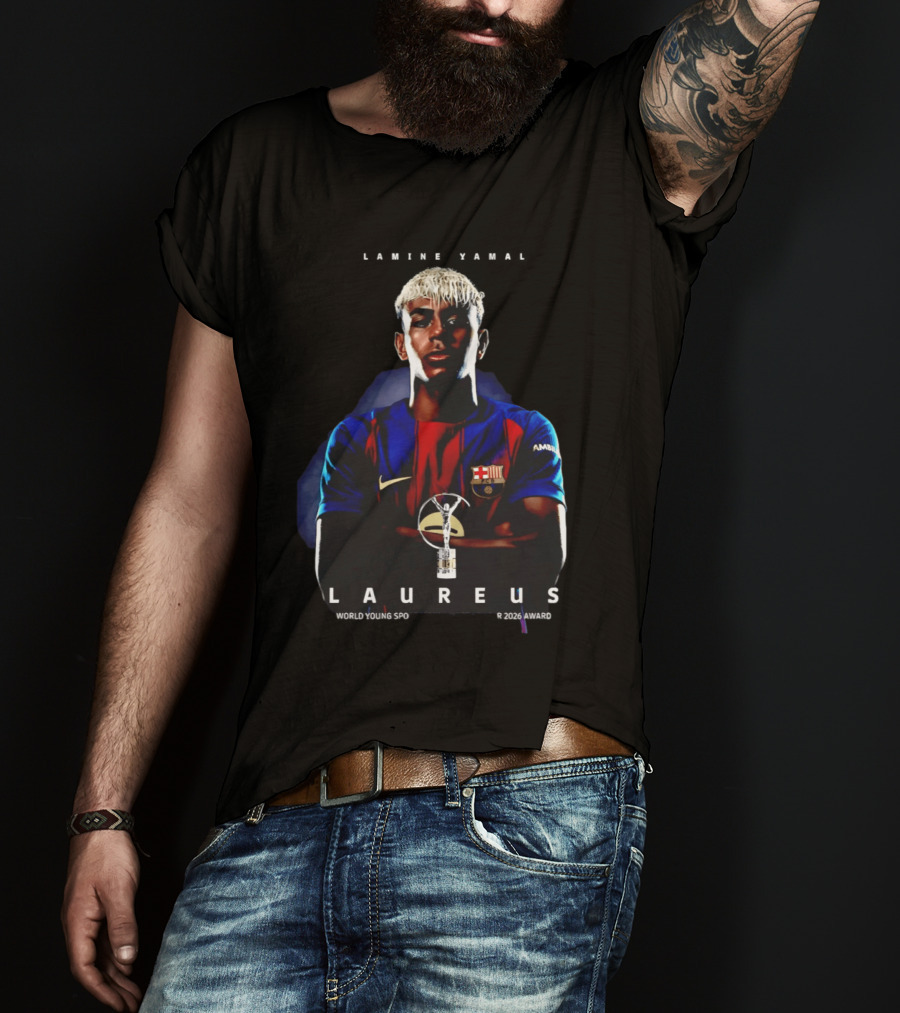 FC Barcelona Lamine Yamal Laureus World Young Sportsman 2026 Award T-Shirt