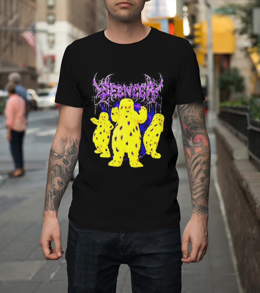 Spencer Death Metal Yeti Trio Purple Smoke Dripping T-Shirt