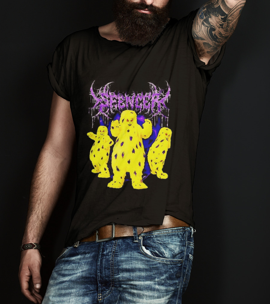 Spencer Death Metal Yeti Trio Purple Smoke Dripping T-Shirt