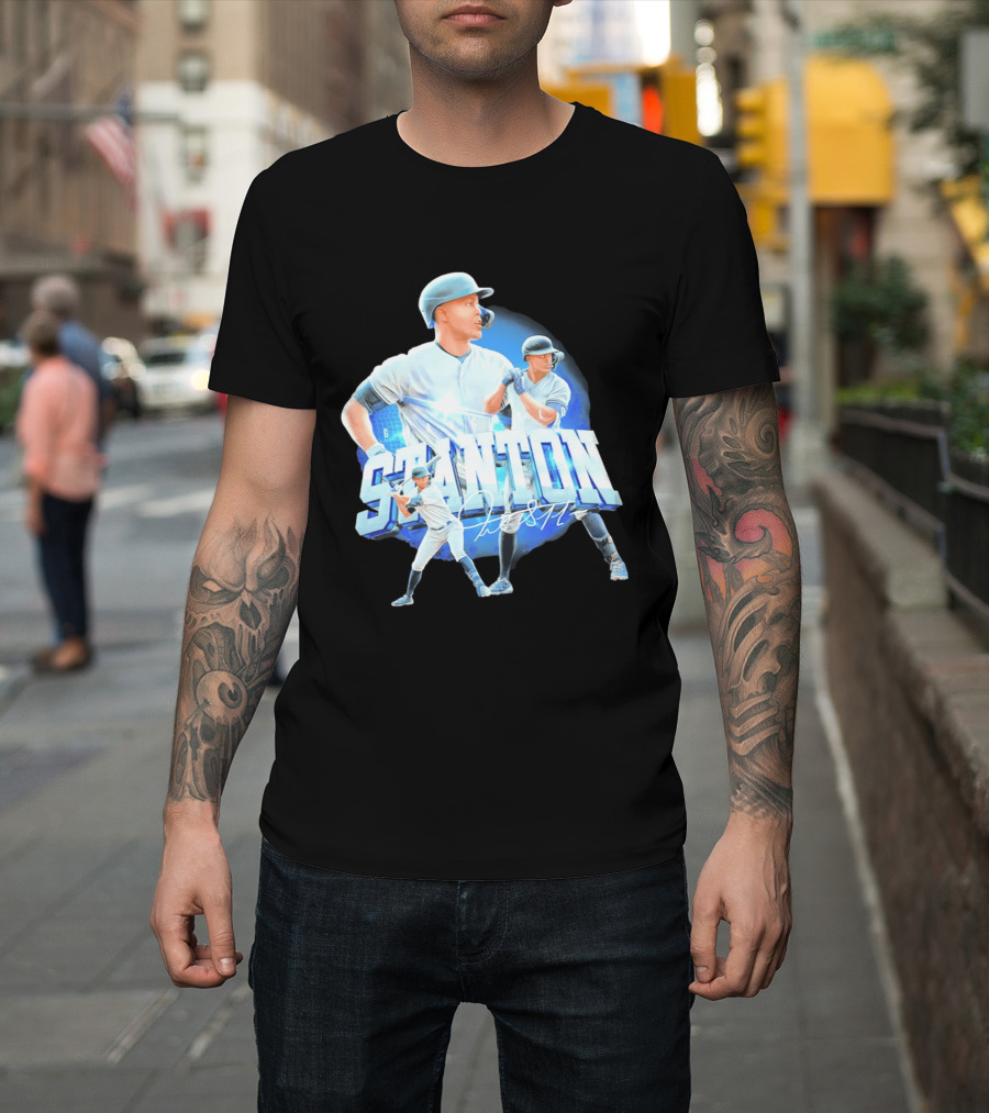 Giancarlo Stanton New York Yankees Baseball Collage T-Shirt
