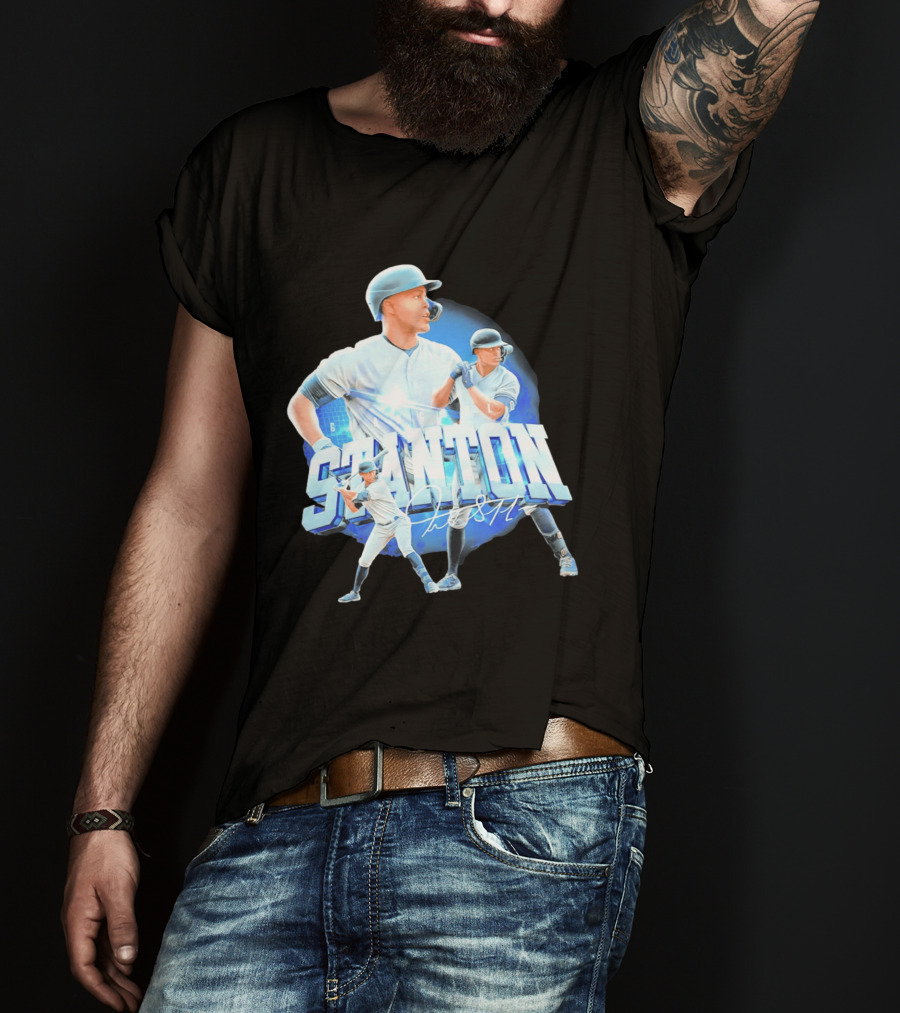 Giancarlo Stanton New York Yankees Baseball Collage T-Shirt