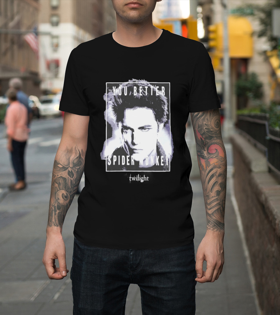 The Twilight Saga You Better Hold On Tight Spider Monkey Edward T-Shirt