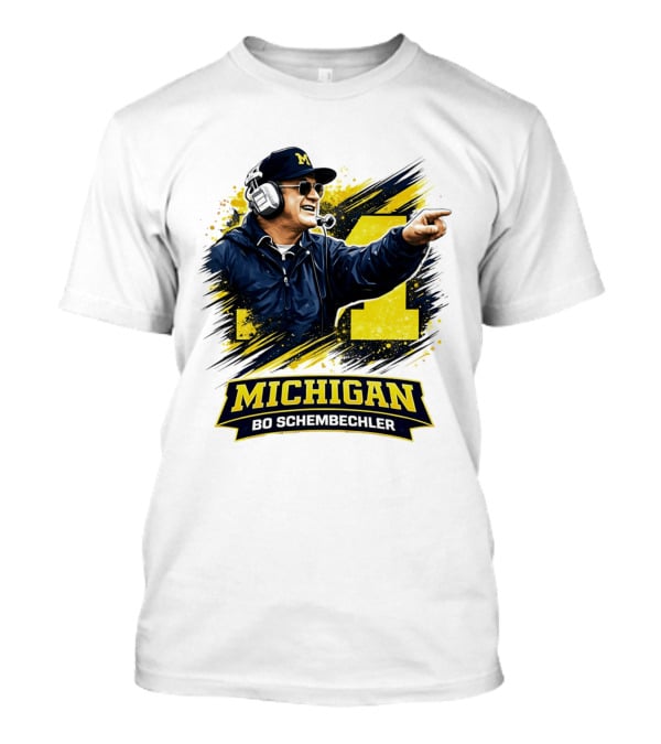 Bo Schembechler Michigan Wolverines Coach Iconic M Football T-Shirt