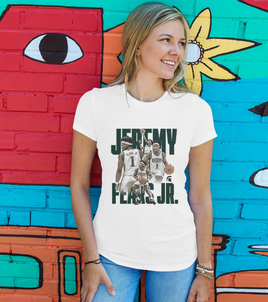 Jeremy Fears Jr Michigan State Spartans Basketball Player Collage T-Shirt
