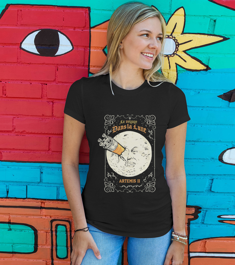 Le Voyage Dans La Lune Artemis II Moon Exploration T-Shirt