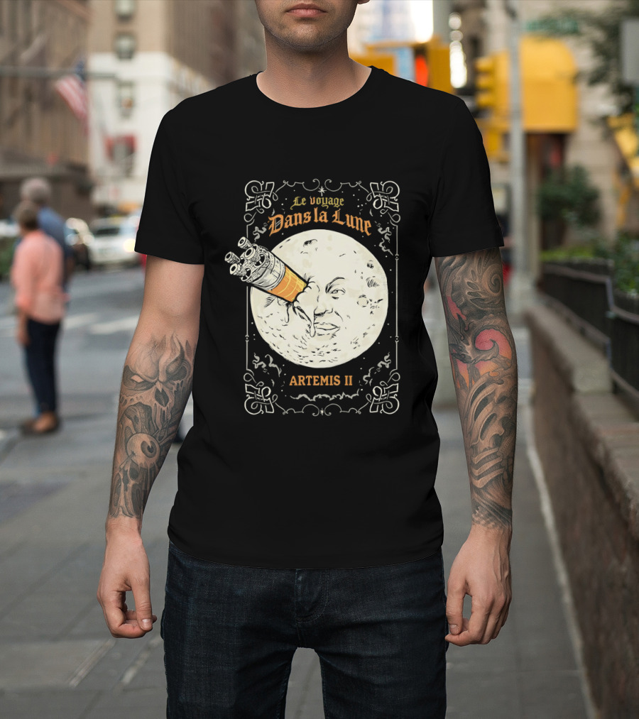 Le Voyage Dans La Lune Artemis II Moon Exploration T-Shirt
