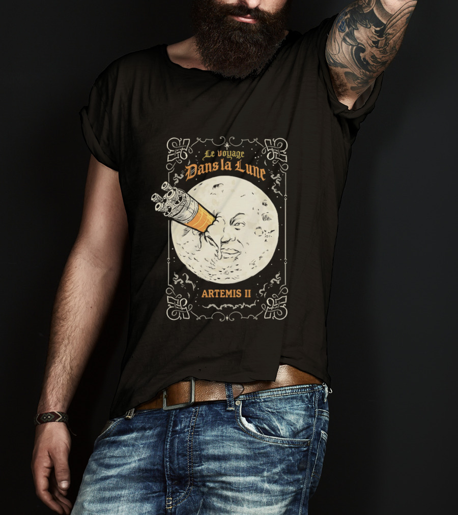 Le Voyage Dans La Lune Artemis II Moon Exploration T-Shirt