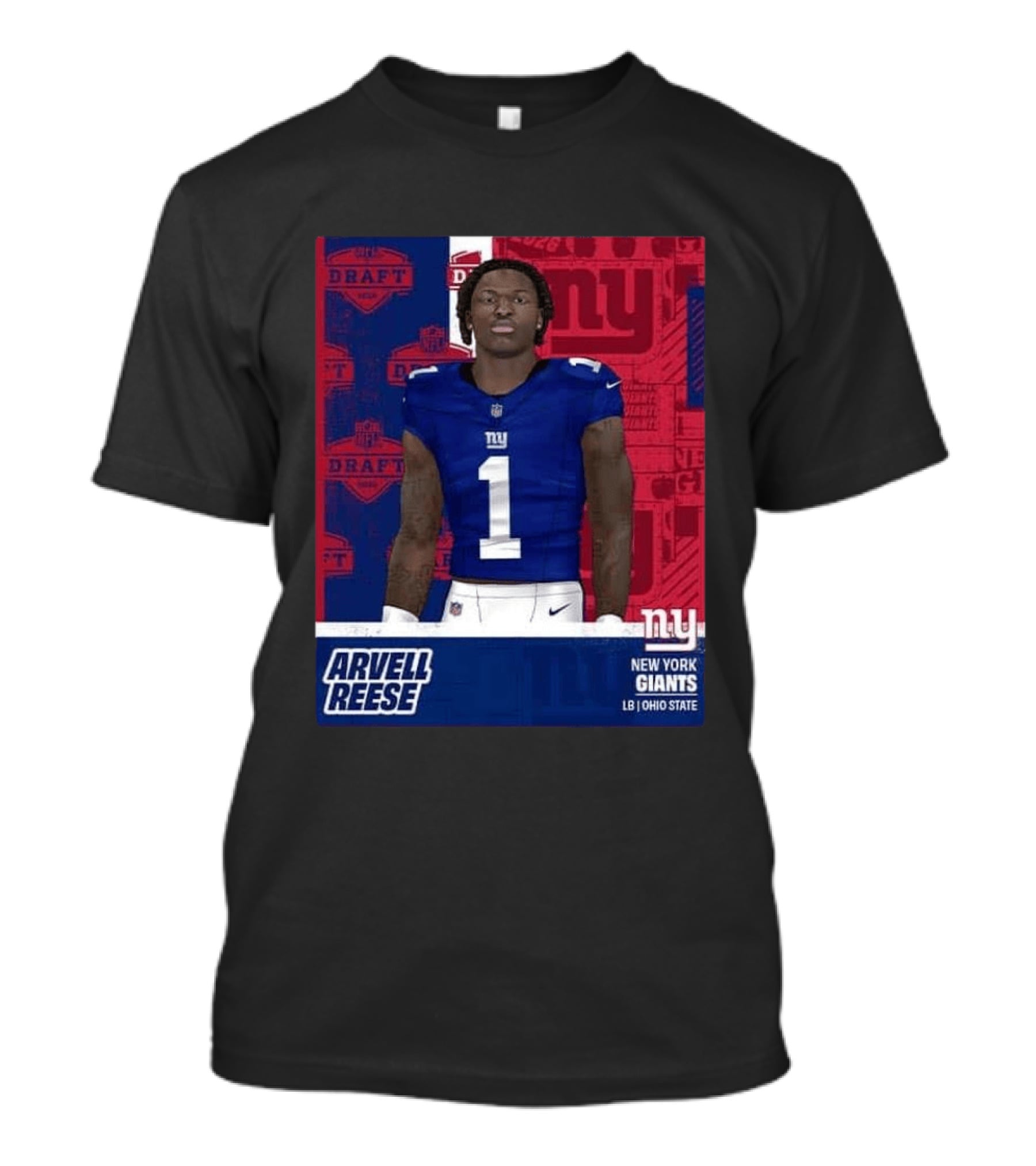 2026 Draft New York Giants Arvell Reese Round 1 Pick 5 LB Ohio State T-Shirt