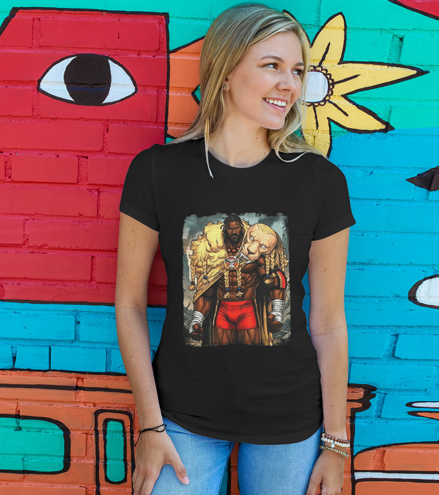 Oba Femi Lion's Strength WWE Red Shorts Fierce Warrior Costume T-Shirt