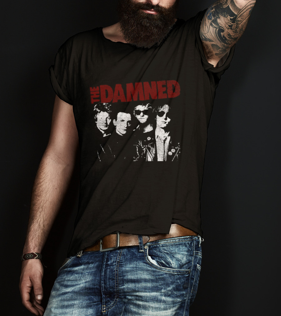 Dave Vanian Captain Sensible Brian James Rat Scabies The Damned Band Members T-Shirt