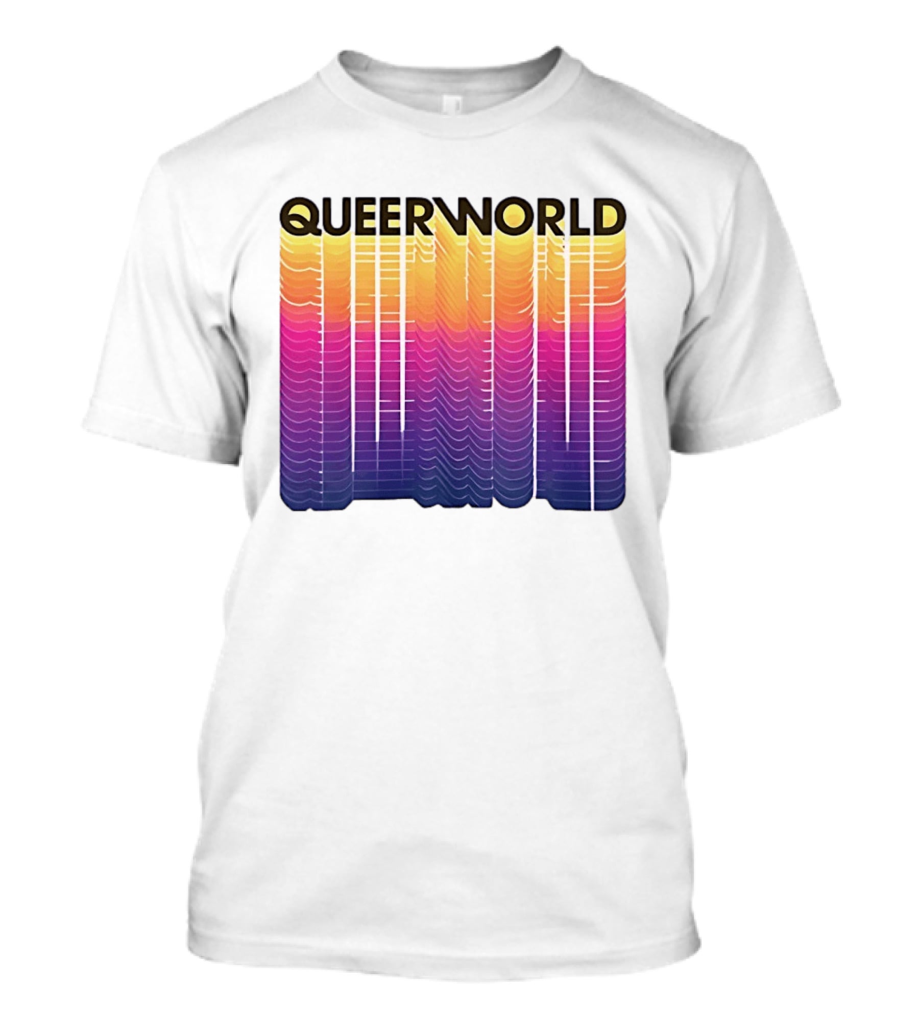 Eternity Queerworld Vibrant Gradient Lines T-Shirt