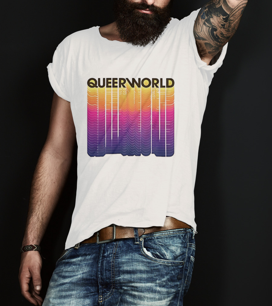Eternity Queerworld Vibrant Gradient Lines T-Shirt