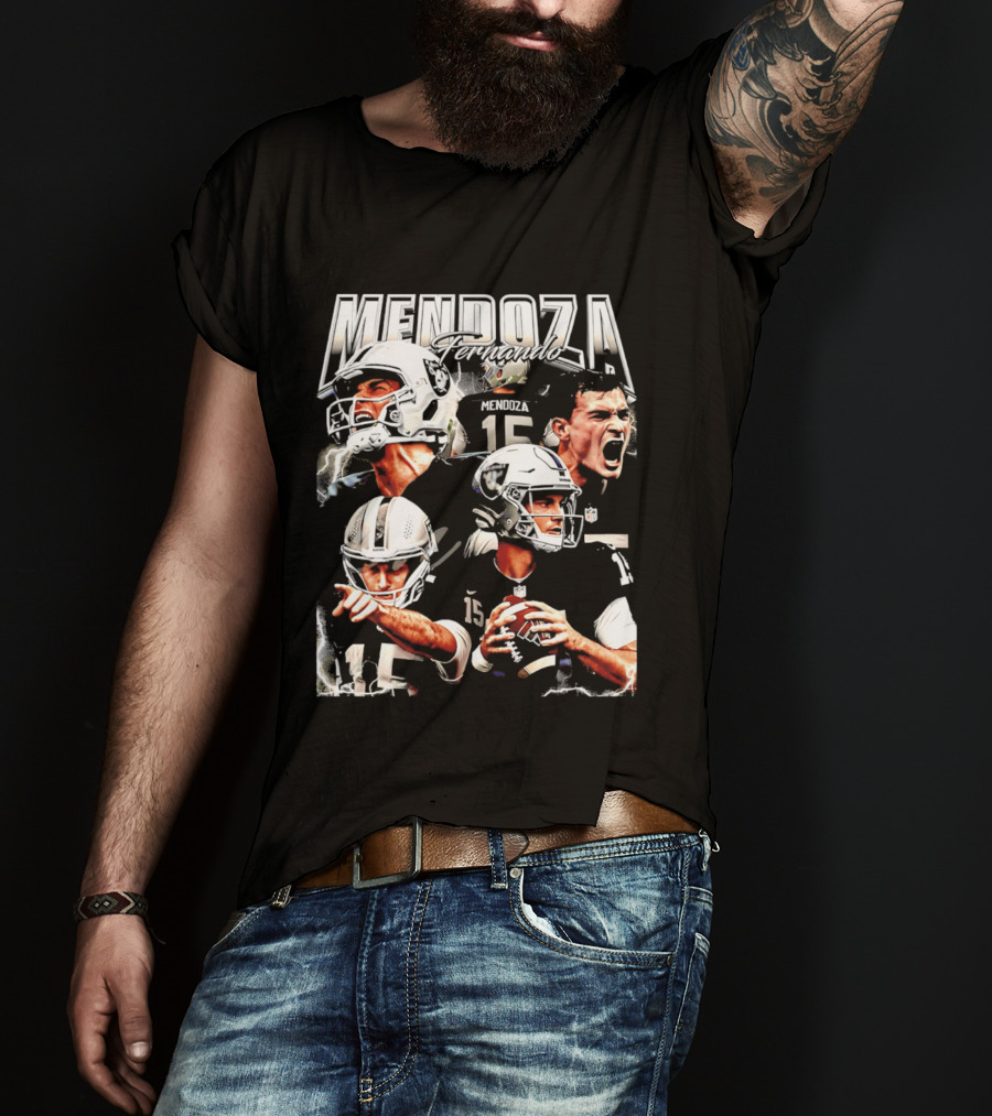 Fernando Mendoza Raiders 15 Retro 90s Bootleg T-Shirt