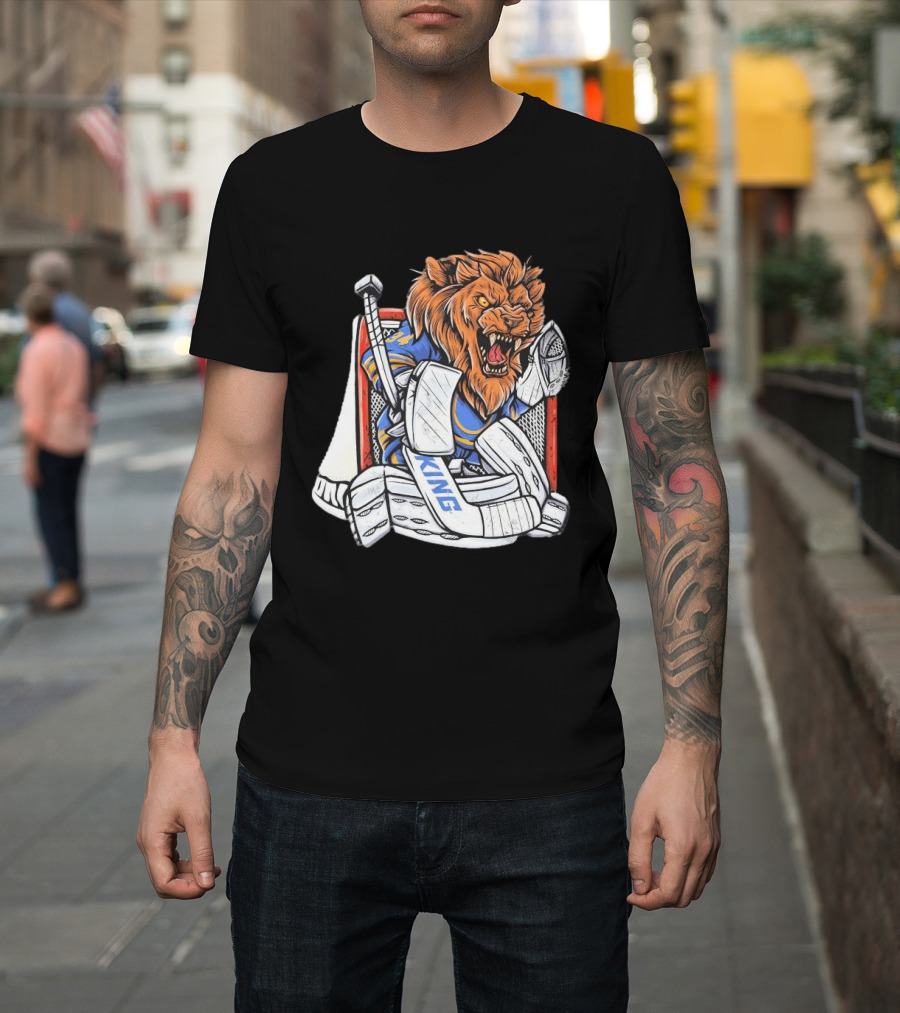 Lion Goalie King Buffalo Sabres Hockey T-Shirt