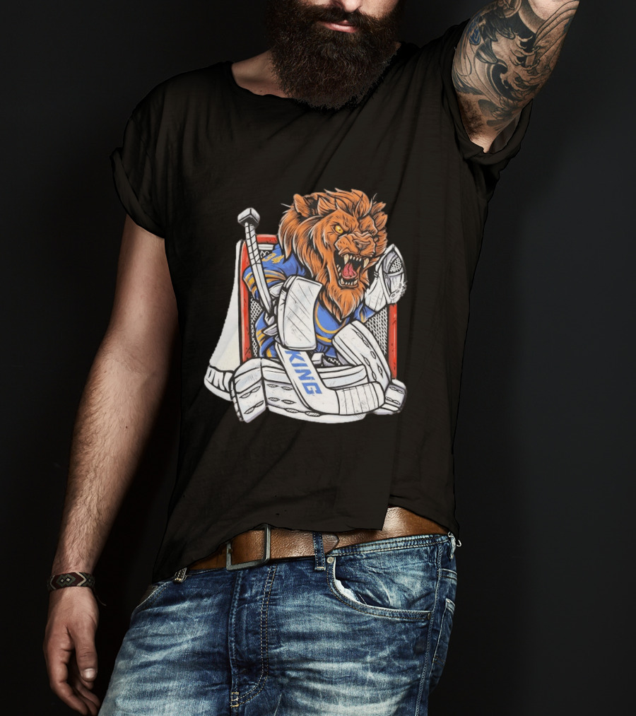 Lion Goalie King Buffalo Sabres Hockey T-Shirt