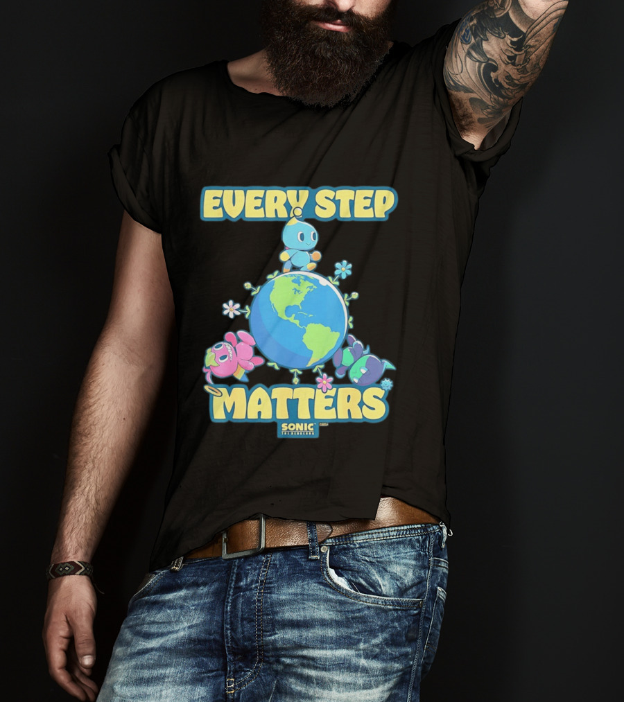Sonic The Hedgehog Chao Every Step Matters Earth Day T-Shirt