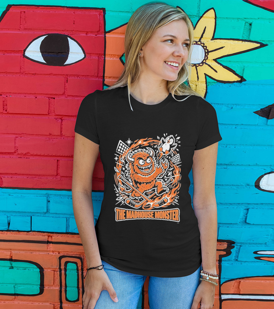 The Madhouse Monster Philadelphia Flyers Beat Pittsburgh Penguins Hockey Rivalry T-Shirt