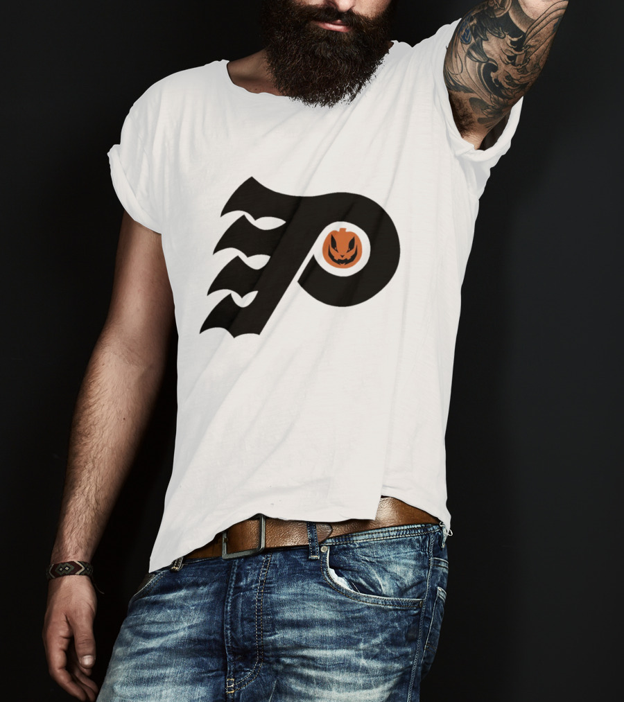 Philadelphia Flyers Pumpkin Face Halloween T-Shirt