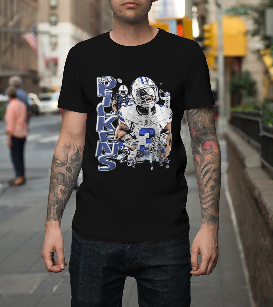 Dallas Cowboys George Pickens Player 3 Star Fans Collection T-Shirt