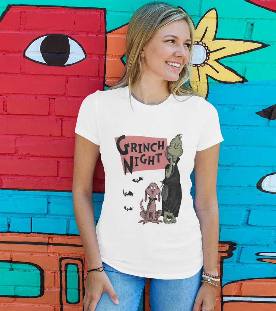 Grinch And Max Halloween Night Spooky Scene T-Shirt