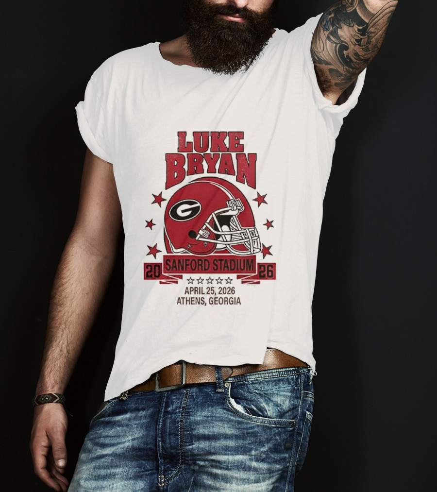 Luke Bryan Sanford Stadium April 26 2026 Athens Georgia Helmet T-Shirt