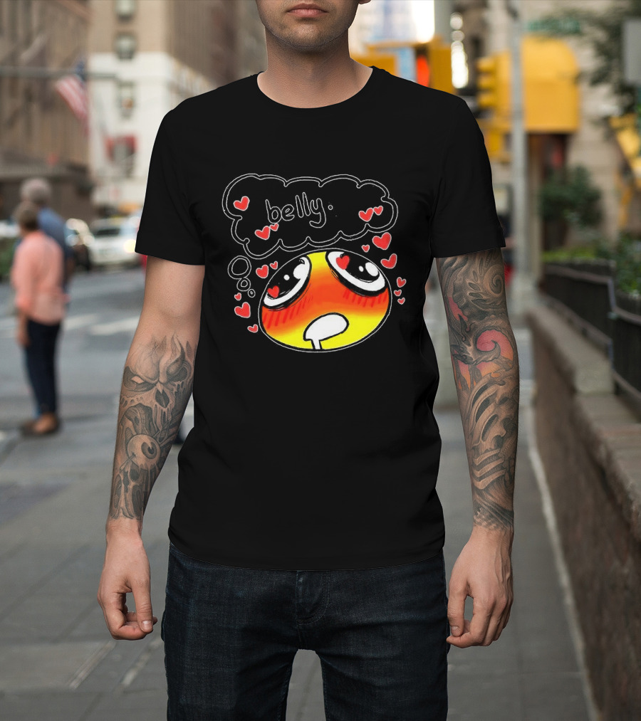Belly Emoji Meme Cute Heart Love Doodle T-Shirt
