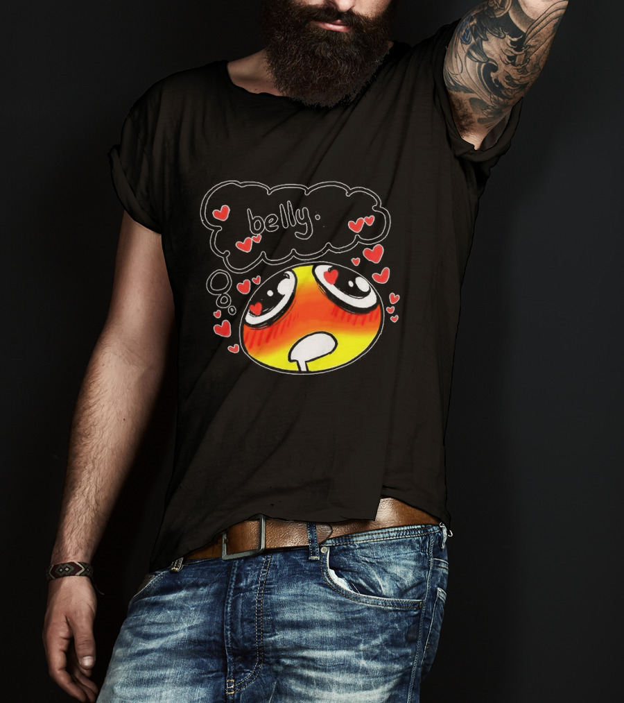Belly Emoji Meme Cute Heart Love Doodle T-Shirt