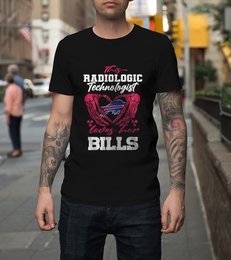 Buffalo Bills Radiologic Technologist Loves Heart Skeleton T-Shirt