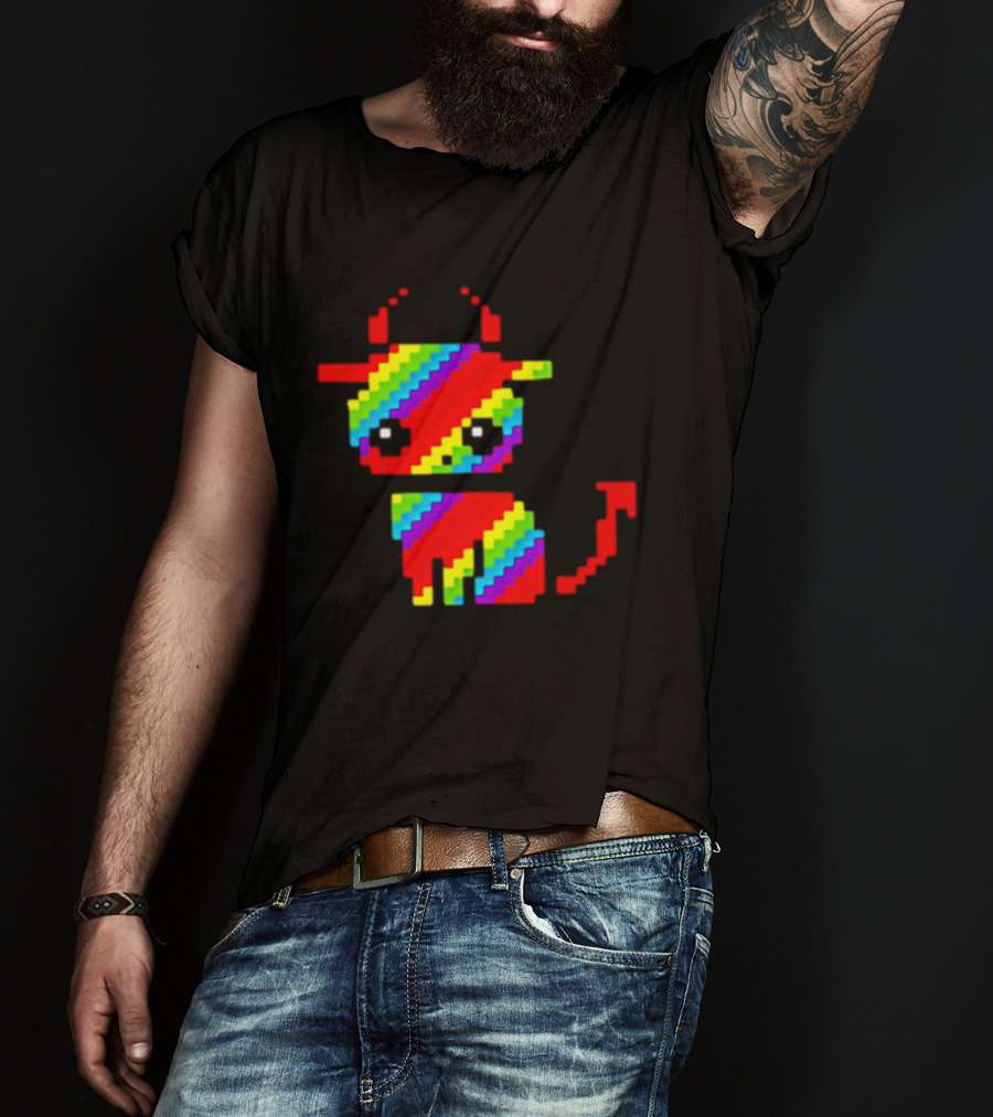 Nyan Cat Heavy Metal Devil Pixel Rainbow Devil Cat T-Shirt
